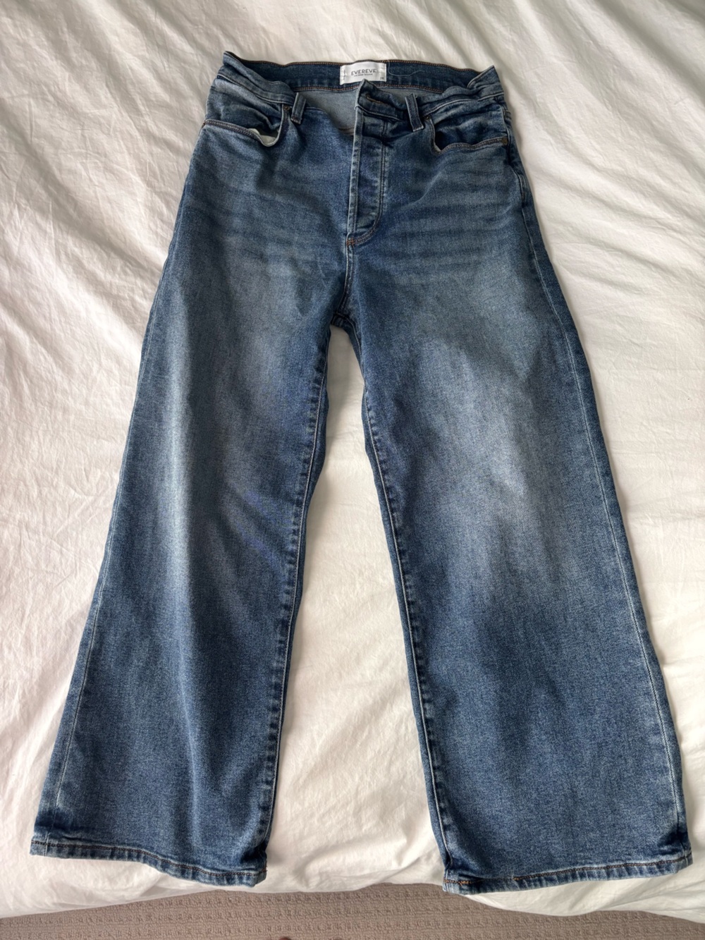 Evereve Relaxed Fit Medium Blue Denim Jeans
